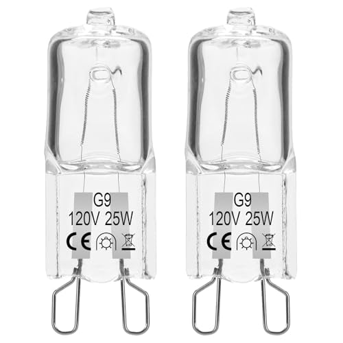G9 Microwave Oven Light Bulb, 120V 25W Replacement Bulb (2-Pack)