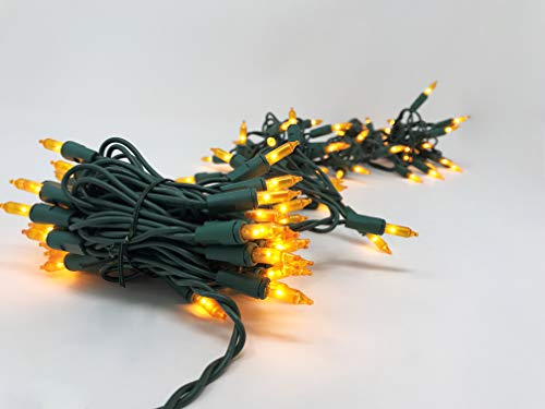 100 Gold Incandescent Christmas String Lights - Indoor & Outdoor Use