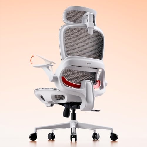 Ergonomic Mesh Office Chair with Adaptive Lumbar Support and Headrest, Grey