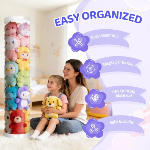 Large Stuffed Animal Storage Tube - 47-Inch Dust-Resistant Toy Organizer