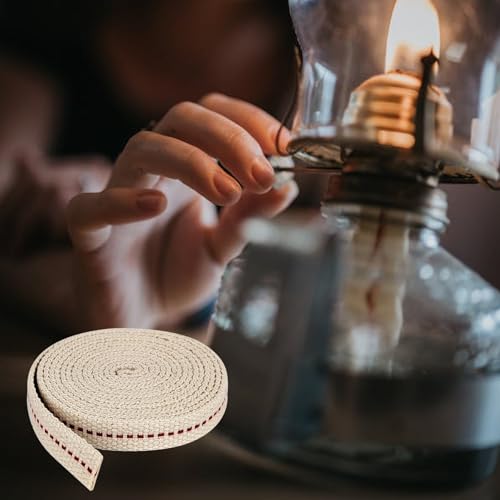 Flat Cotton Oil Lamp Wick Replacement - 1/2 Inch, 6.5 Feet Roll