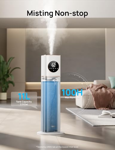 Smart Cool Mist Humidifier 11L Large Room 700 Sq Ft 100H Runtime White