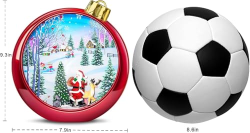 Lighted Santa Christmas Snow Globe Lantern with 8 Songs & Timer, 8.7"