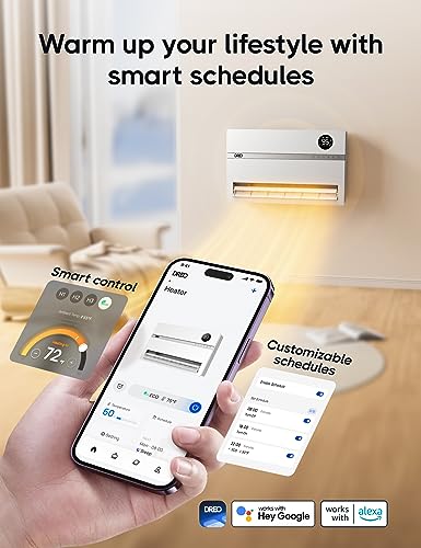 Smart Wall Heater 1500W Electric Space Heater with Oscillation