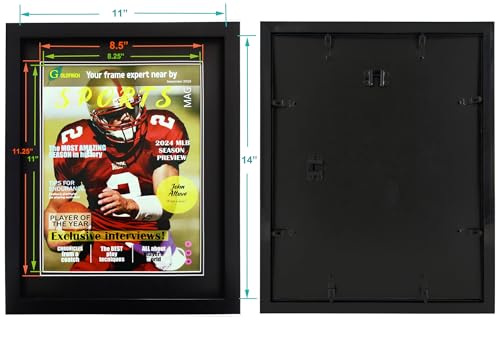 4-Pack Sports Magazine Display Frames with Double Mats, 8.5x11.25