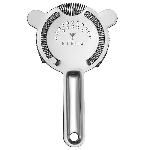 Etens Silver Cocktail Strainer with Removable Spring - Bar & Martini Strainer for Boston Shaker