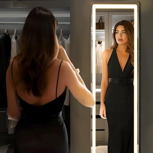 16" x 60" LED Full Length Mirror with 3-Color Lighting & Touch Control