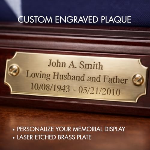 Solid Wood Triangle Flag Display Case for 5' x 9.5' Burial or Funeral Flag