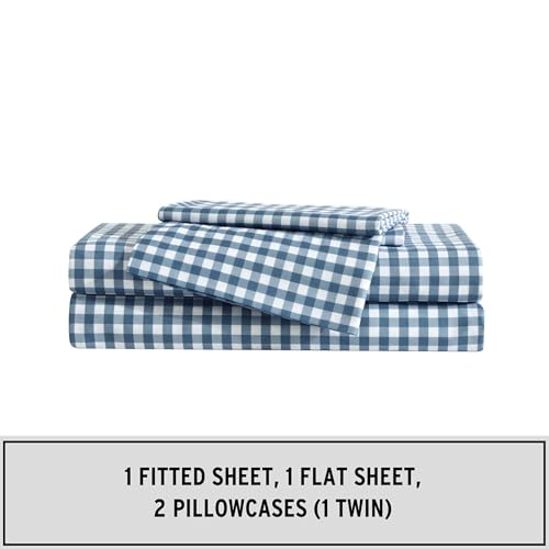 Kids Twin Sheet Set, Ultra-Soft Microfiber Bedding with Fitted Sheet