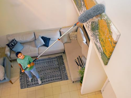 High Ceiling Duster Kit with 24 ft Telescopic Extension Pole & Squeegee