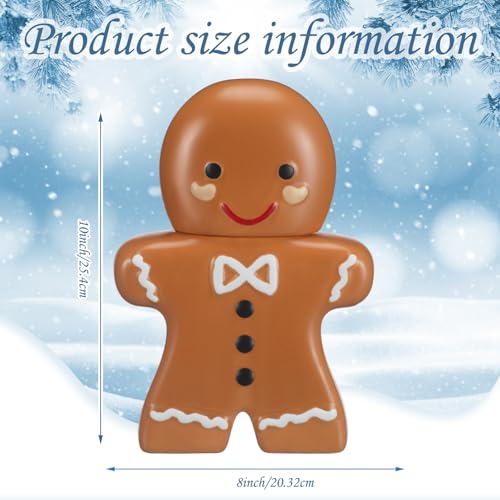 Burbell Gingerbread Man Christmas Cookie Jar - 10 Inch Ceramic Holiday Candy Storage Container