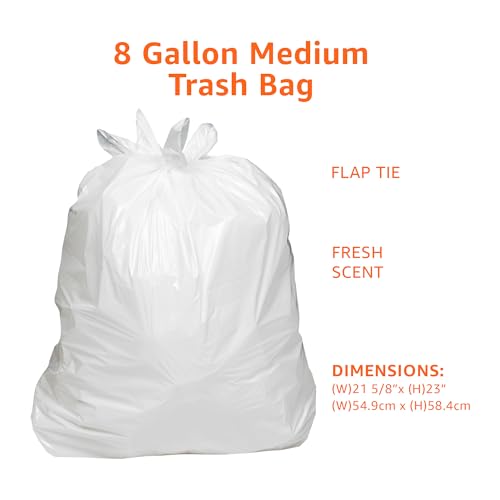 8 Gallon Flap Tie Kitchen & Office Trash Bags, Fresh Scent - 80 Pack