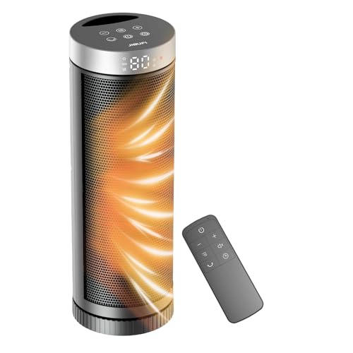 17-Inch Electric Space Heater for Indoor Use with Remote Control and 70° Oscillation