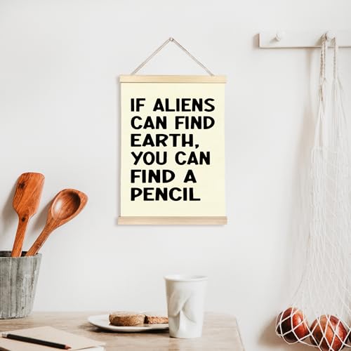 Funny Math Classroom Poster with Wooden Hanger Frame 12x16 Inch