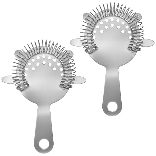 Kirecoo 2PCS Stainless Steel Cocktail Strainers - Professional Bar Tool Set