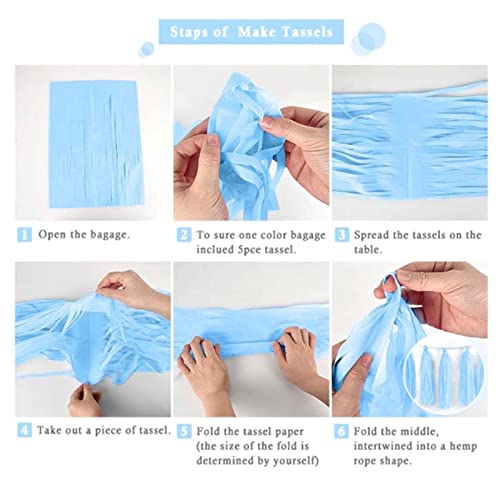 Pink Tissue Paper Tassel Garland Banner, 15-Piece DIY Party Decoration
