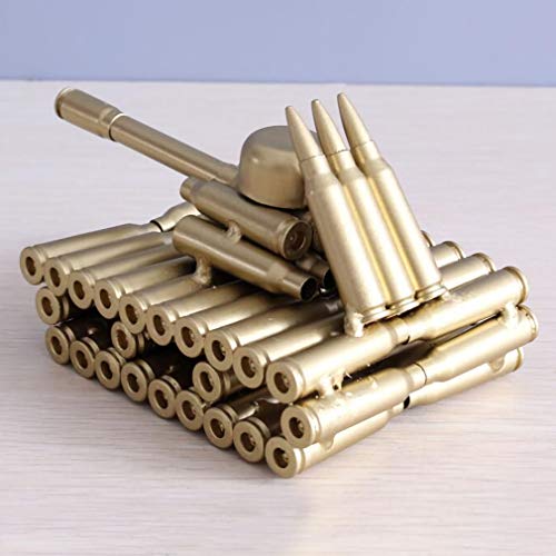 Handmade Metal Bullet Shell Casing Army Tank Sculpture Desk Decor