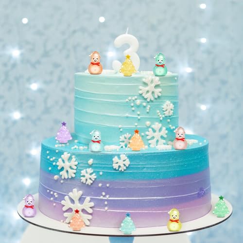 96 Pcs Luminous Mini Christmas Tree & Snowman Figurines Set – Glow in the Dark Resin DIY Holiday Decor