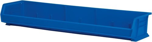 Akro-Mils Plastic Storage Bins - Hanging & Stacking Containers, Blue, 9" x 33" x 5" | 4-Pack