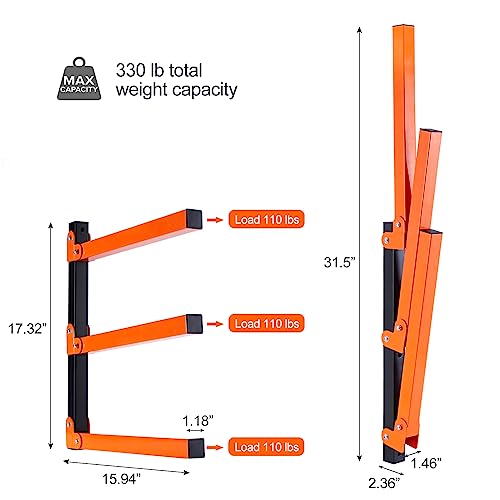 Wall Mount Wood Organizer and Lumber Storage Metal Rack 4 Pack