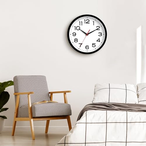 8 Inch Small Wall Clock - Silent Non-Ticking Battery Operated Analog