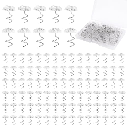 100 Bed Skirt Pins with Clear Mushroom & Flower Heads
