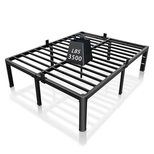 14-Inch Queen Metal Bed Frame with Rounded Corners & Under-Bed Storage