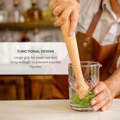 Black Plastic Muddler for Cocktails, 12-Inch Long Ergonomic Bar Tool