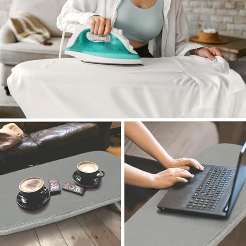 RAINHOL Gray Mini Tabletop Ironing Board 31"x12" Foldable with Iron Rest