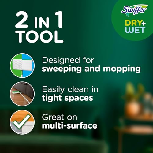 2-in-1 Dry and Wet Floor Sweeper and Mop Starter Kit - 20-Piece Set