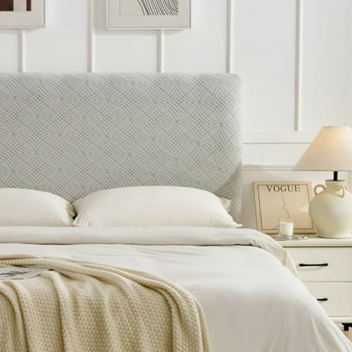 Stretch Headboard Cover for Full Queen King Size - Jacquard Anti-Slip Protector