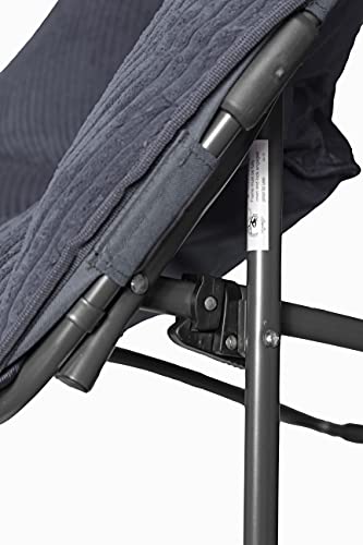 Folding Hexagon Corduroy Saucer Chair, Gray Padded Lounge Chair