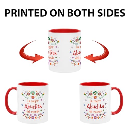 Abuela Gifts 11oz Coffee Mug Red & White – La Mejor Abuelita Del Mundo