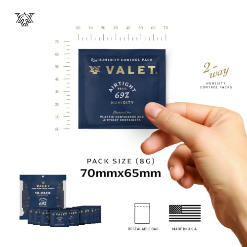 Two-Way Humidity Control Packs 69% for Travel Containers 8g 10-Pack