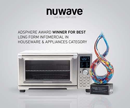 Nuwave Bravo Air Fryer Toaster Oven - 12-in-1 Convection Cooking | 30-QT XL Capacity, Stainless Steel Finish