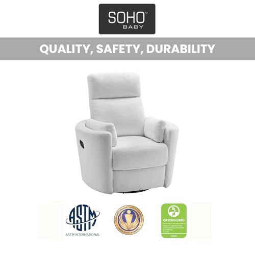 Upholstered Glider Recliner Rocking Chair with 360° Swivel for Nursery