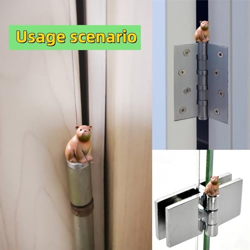 6-Piece Magnetic Brown Bear Door Hinge Decorative Toppers