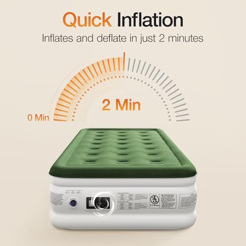 Twin Air Mattress with Built-In Pump - 18" Inflatable Blow Up Bed