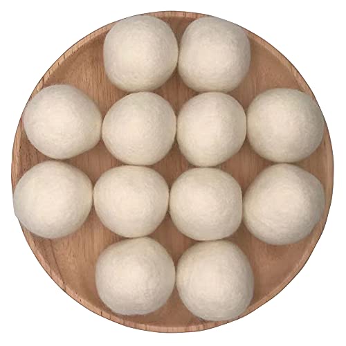 2-Inch Wool Felt Balls - 12pc Handmade Pom Poms for DIY Crafts & Nursery