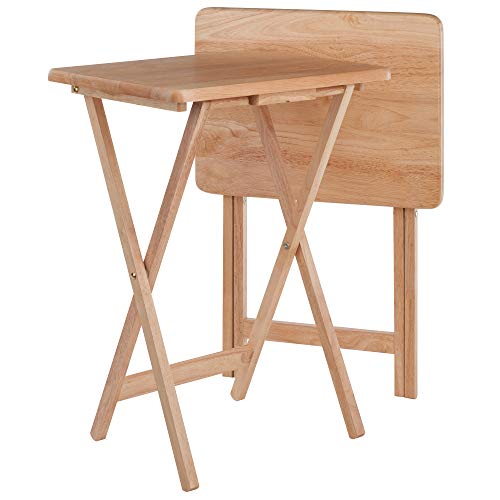 2-Piece Foldable Snack Table Set, 26-Inch Portable TV Tray Tables