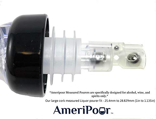 AmeriPour Clear 1.5oz Liquor Pourers - 3 Pack for Oversized Bottles, Made in USA