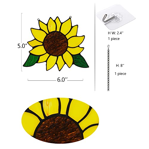 Handmade Sunflower Stained Glass Suncatcher for Window Decor