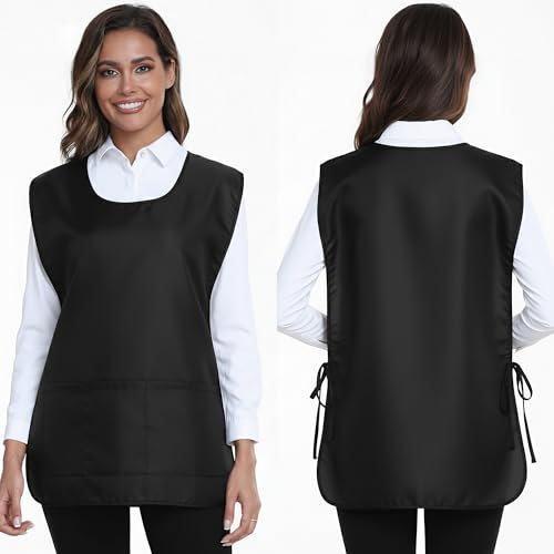 Unisex Cobbler Apron with 3 Deep Pockets, Adjustable Smock Vest