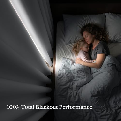 NICETOWN 100% Blackout Curtains White 84 Inch Thermal Insulated Drapes