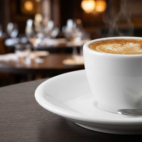 Tuxton Ale-050 Demitasse Saucer 5 Inch Porcelain White Microwave & Dishwasher Safe