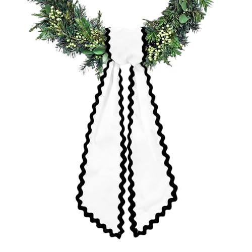 Cotton Wreath Sash Tie for Front Door Holiday Decor, 5.1 x 54 Inches