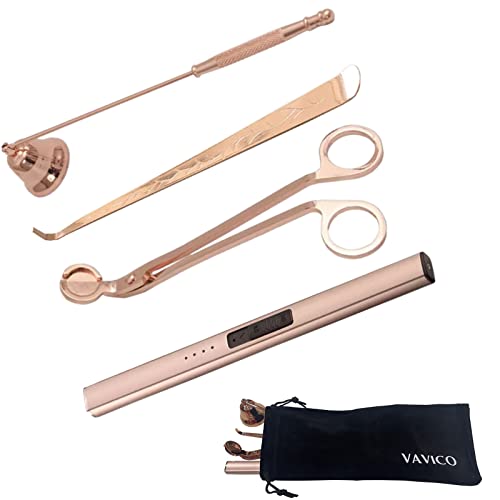 Candle Care Kit - Wick Trimmer, Snuffer & USB Rechargeable Lighter