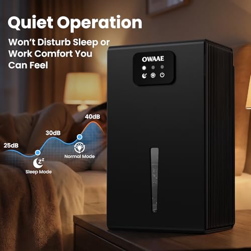 Compact Home Dehumidifier with 95oz Tank Auto Shutoff and LED