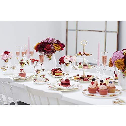 Royal Albert Old Country Roses 3-Piece Tea Set (Teapot, Sugar & Creamer) - Elegant Floral China