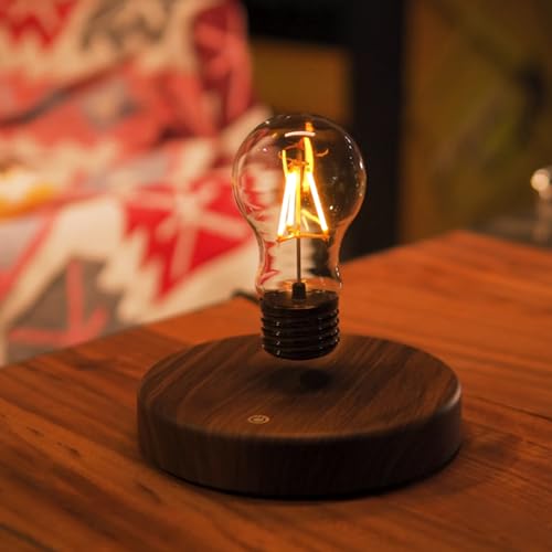INOVAXION Levitating Floating Light Bulb with Round Base - Wireless Magnetic Lamp